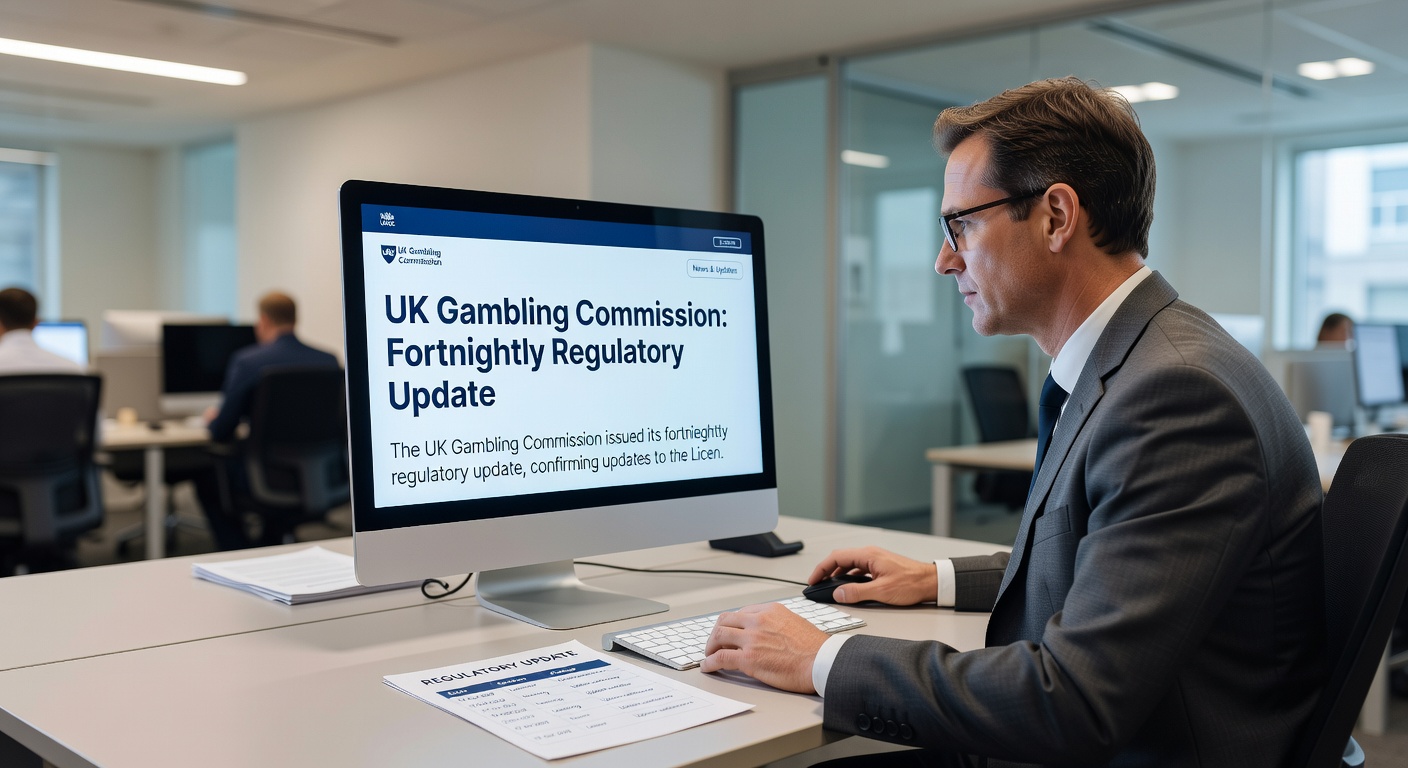 Illustration of financial charts and ownership structures intertwined with gambling symbols like dice and cards, representing updated regulatory reporting in the UK gambling industry
