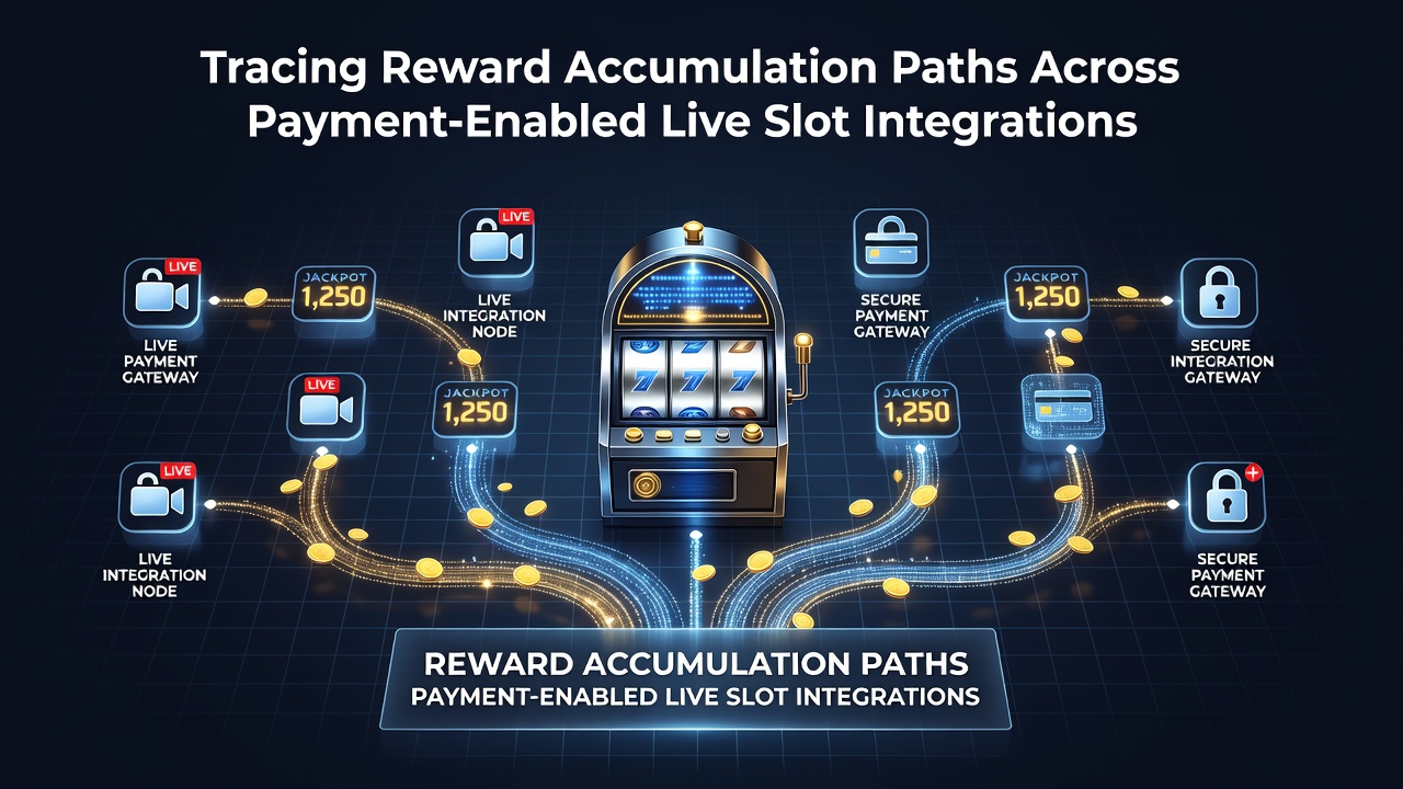 Diagram showing reward flow paths in payment-enabled live slot systems with progressive jackpots and bonus layers