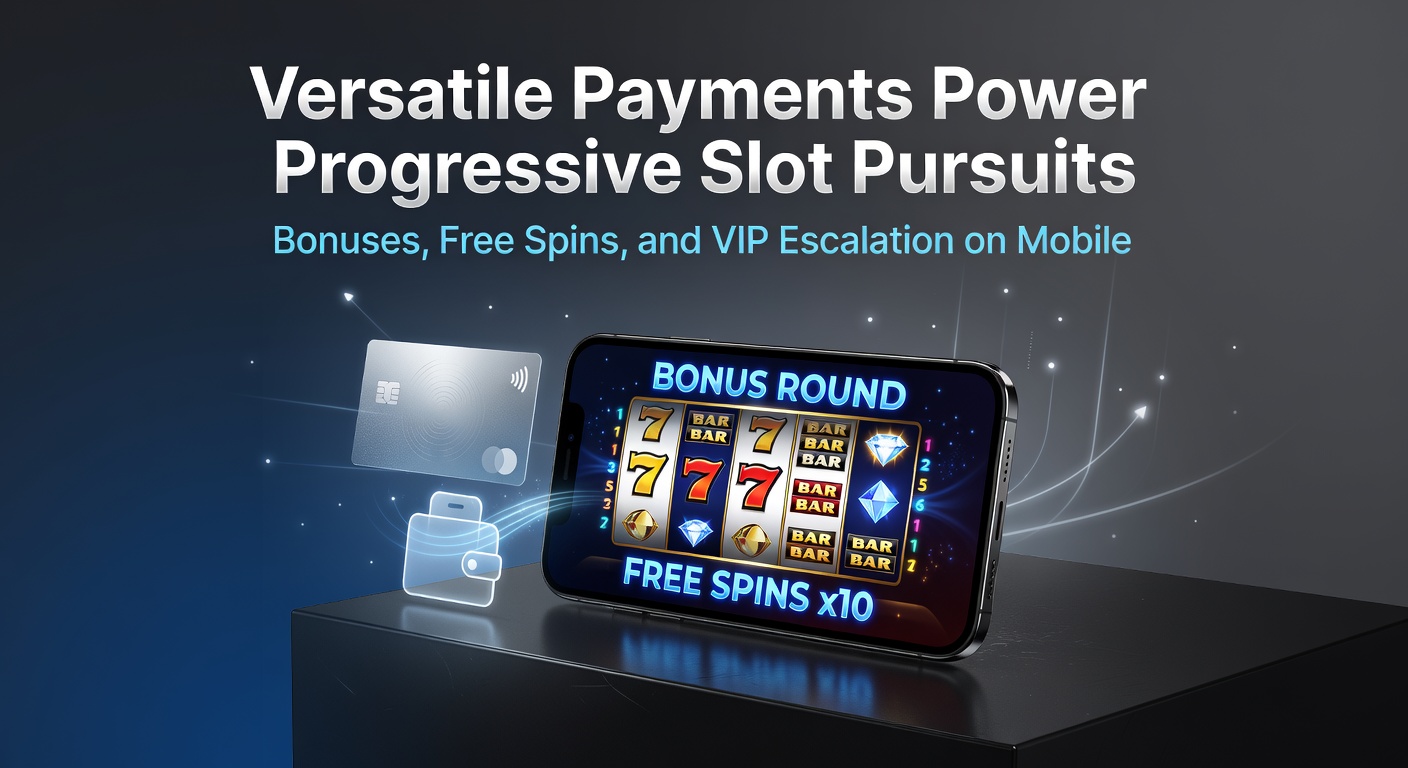 Smartphone displaying a mobile slot app with progressive jackpot meter rising alongside payment icons for cards, e-wallets, and crypto options
